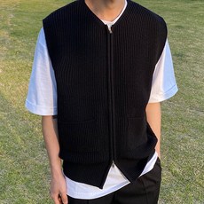 JTL 男士日常層次穿搭拉鍊針織背心