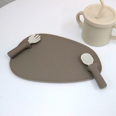 MODU'I BLUEMAMA Moodu孩子矽膠鵝卵石托盤, 米色