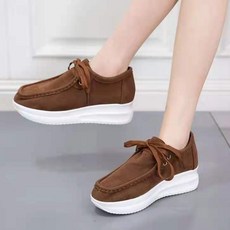 헤스티아 깔끔 단색 스웨이드 신발