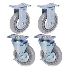 World Clean 靜音灰色輪子 固定型2入 + 煞車型2入 組, 1個