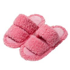 에버하우스 컬러풀 쿠션 방한 슬리퍼, 핫핑크, 1개