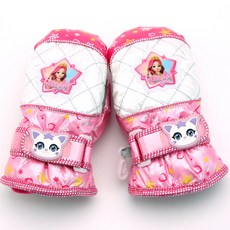 Jujoo女童款Taro防寒滑雪拇指手套 粉色