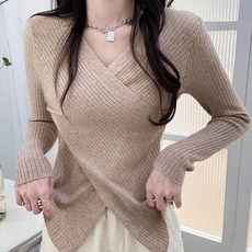 andstyle 女款 With Me 斜紋羅紋V領針織衫 263133