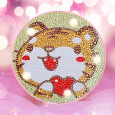 兒童寶石十字繡LED氣氛燈DIY, 14愛心與老虎, 1個