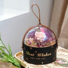 Gakkujio 花開 永生花壓克力罩, 粉紅色