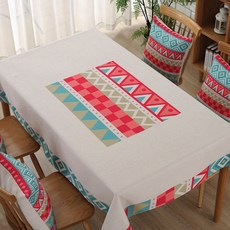 簡約形狀圖案插畫印花桌布 A_RD_808, 混合色, 100 x 140 cm, 1個