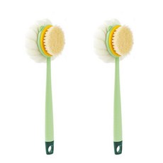 Ollum 雙面沐浴刷, 2個, 綠色, 1入