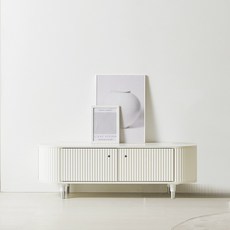 스칸디무드 국내제조 밀레 타원형 템바보드 높은 거실장 1200 방문설치, 크롬화이트