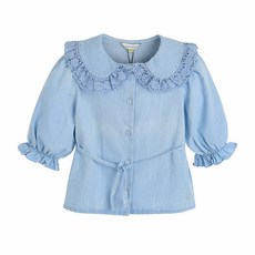 CURLYSUE 女童大領牛仔襯衫 C222BLG05P