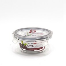 NATURE 원형 오븐글라스 밀폐용기 400ml, 24개, 단품