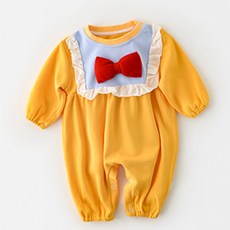 조이멀티 신생아 레드 리본 긴팔 우주복