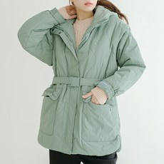 쥬시꾸띄르 여성용 퀼팅 소매 탈부착 점퍼