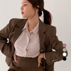 Babbling Brook 女款基本翻領鈕扣長袖襯衫