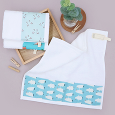 Bidangil Momu 幼兒園掛環擦手巾 藍色, 隨機出貨, 3個