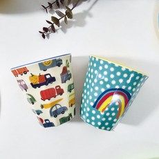 rice 幼兒杯 中 2件組, 快樂的汽車，彩虹, 1組