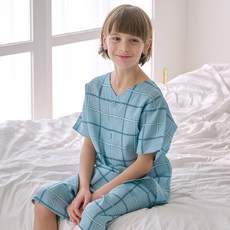 兒童Cooling Blue學生五分睡衣