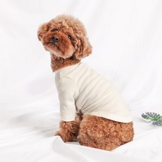 DING DONG PET 寵物圓領基本款狗狗T恤, 象牙白