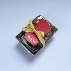 Tina Picnic 迷你牛皮紙免洗容器 + 紅色貼紙 + 黃色緞帶組合, 20套, 便當容器(20入) + 紅色貼紙(20入) + 黃色緞帶(20入)