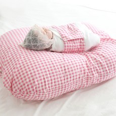 제이앤제나 역류방지 쿠션커버 + 쿠션솜 세트, 후르츠체크 핑크