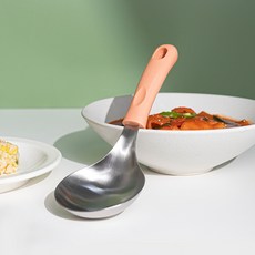 304不鏽鋼迷你上菜匙, 桃色, 1個