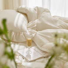 maatila 法式情調荷葉邊半超細纖維薄被, 象牙白