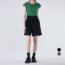 Awesomearound 女款腰間打褶休閒西裝5分褲