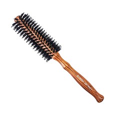 FAWEIO 髮葳鵝 鬃毛圓梳12排 中 直捲兩用造型梳, 1支, 棕色