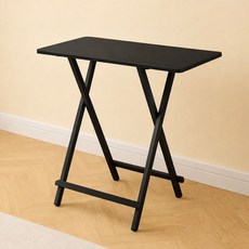 가구느낌 철제 폴딩 홈접이식 테이블 700 x 400 mm, 블랙블랙