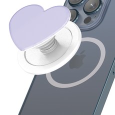 고부기 맥세이프 호환 핑거 그립 스마트 홀더 마그네틱 거치대, 라벤더(하트), 1개