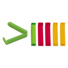 GHIDINI 3色封口夾 6.5 x 1.5cm 6個, 1套, 綠色 + 紅色 + 黃色