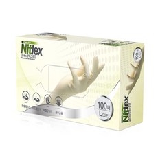 Nitlex 乳膠手套, 100入, 大(L), 1個, 白色