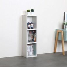 4MERIT 現代風縫隙DVD書櫃, 奶油白, 3欄