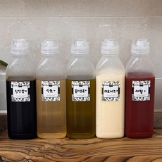 前景光明 防漏醬料軟管分裝瓶 + 貼紙組, 500ml, 5個