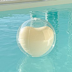 my little daisy Lovey Ball 心型沙灘球, 透明+象牙色, 40cm