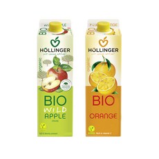 HOLLINGER 野蘋果汁1L+橙汁1L套組, 2L, 1組