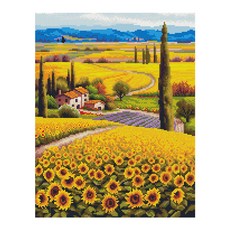 iLovePainting DIY 鑽石畫 向日葵與小屋, 混合色, 1個