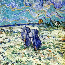 PIPO 梵谷 在雪地裡挖掘的兩個女人 畫作 DIY 40 x 50 cm P4-2008, 混合色, 1個