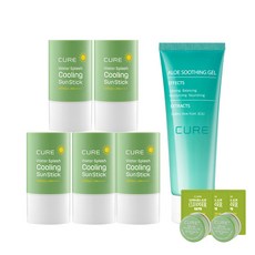 KIMJEONGMOON-ALOE 防曬棒 5支+保濕舒緩凝膠+體驗商品組, 1組