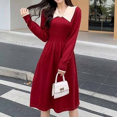 LUNA GLAM 可愛大翻領毛衣孕婦連身裙 KMS005