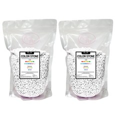 로라펫 수족관 장식 컬러 스톤 파우치, 크리스탈 화이트, 2개