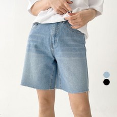 플랜데이 여성용 탄탄한 데님 버뮤다 데일리 3부 숏 팬츠