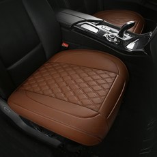 River Fox Carshopmall 汽車坐墊 絎縫打孔 皮革坐墊 前座 延伸款 53 x 55 cm, 深棕色, 1個