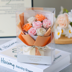 Him Room 適合裝飾的迷你7朵花束組, 橘色