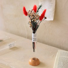 ScentBasket Vivid 兔尾草鮮花永生花圓筒花瓶組, 紅色