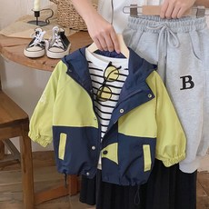 Bebeniz 男童撞色防風連帽外套