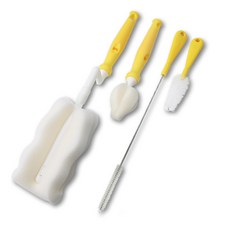 베이비베어 국내 제조 젖병솔 + 젖꼭지솔 + 빨대솔 + 다용도 브러쉬 벌크 세트, 옐로우, 1세트