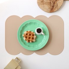 ade.l 矽膠超薄造型餐墊, 奶茶棕, 388*267*1.8mm, 1個