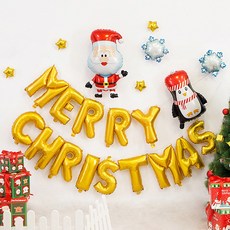 WOW PARTY KOREA 可愛聖誕老人與企鵝聖誕裝飾套組, 1套, 混色