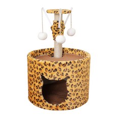 요기쏘 고양이 호피 하우스 캣타워, 1개