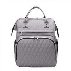 絎縫大口袋後背包, 灰色